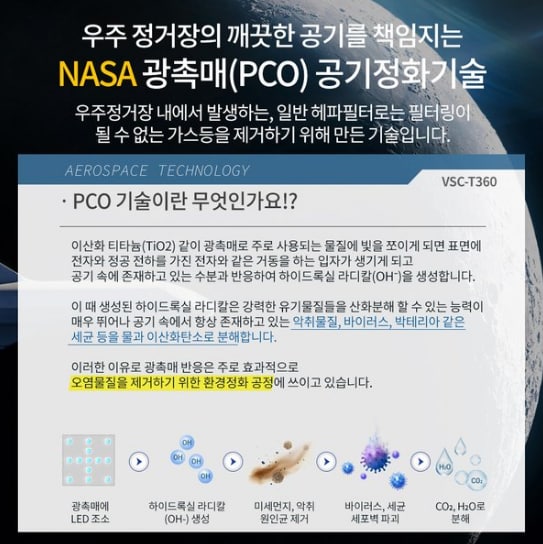 마모스 바이러스 케어 공기 살균기 VSC-T360/원룸/소형/가정용/바이러스 케어/ 공기 청정기